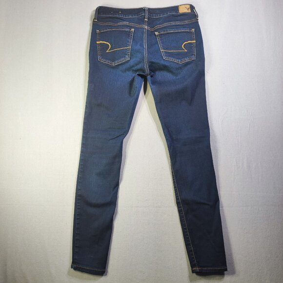 American Eagle jeans jeggings super stretch women's size 8 ink blue  akinny - Picture 3 of 13